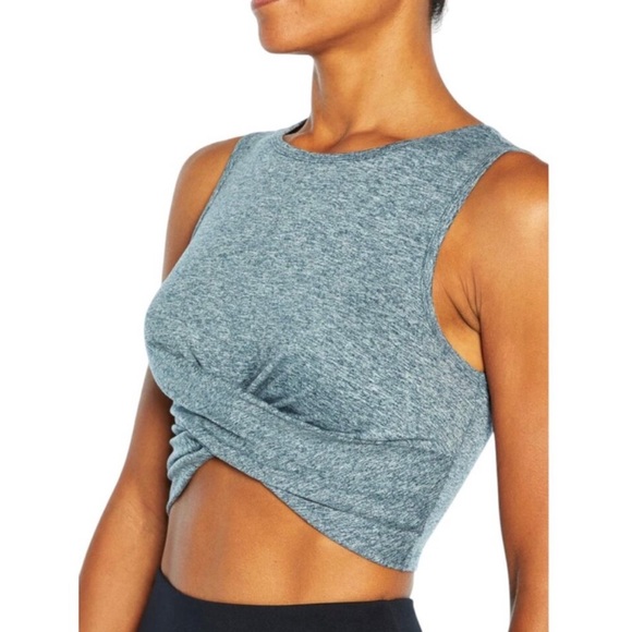 Zobha Women's Grey Sleeveless crop top with front twist - Picture 2 of 10